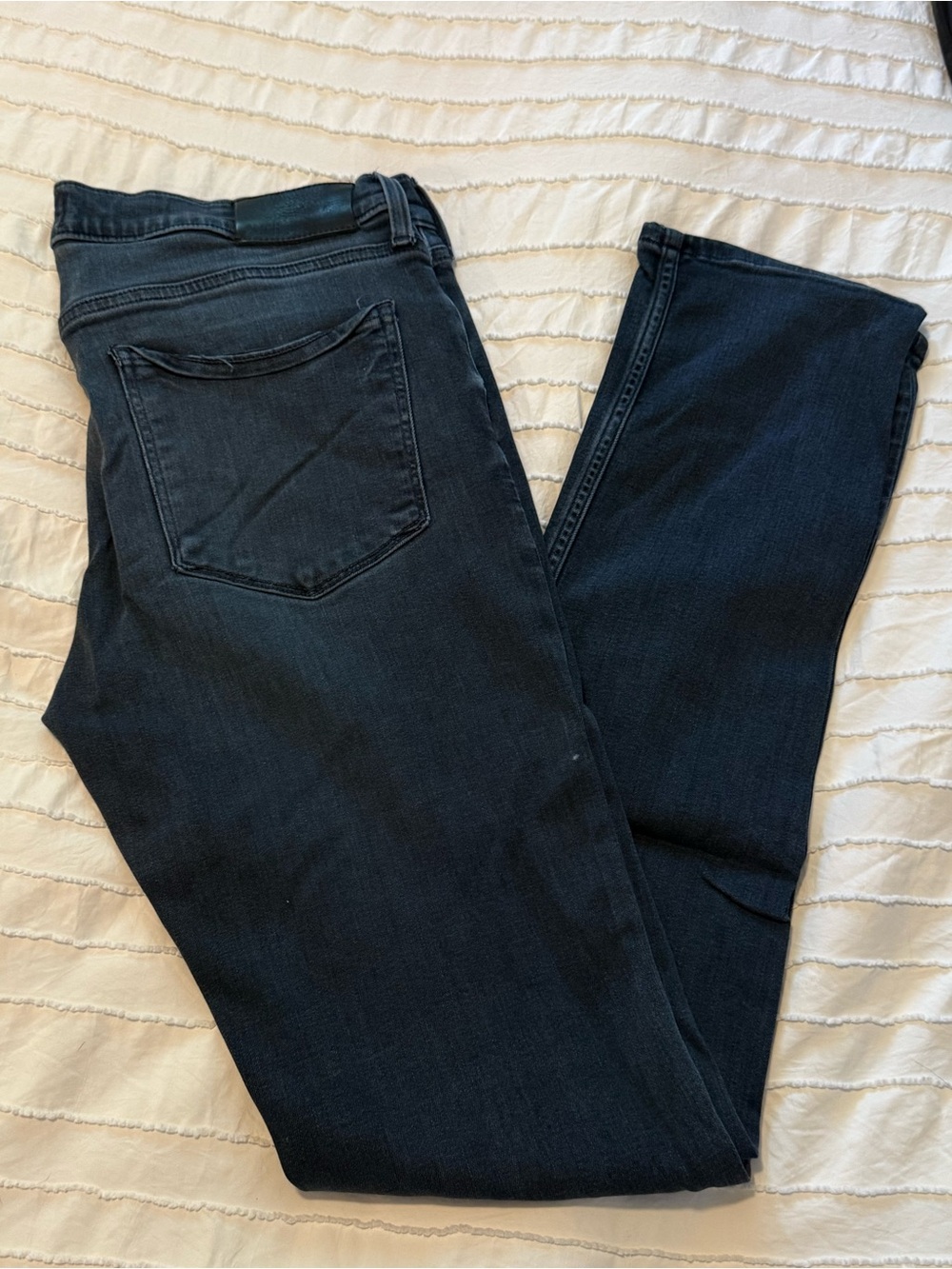 PAIGE Men’s Straight Leg Jeans in Black-Blue Wash